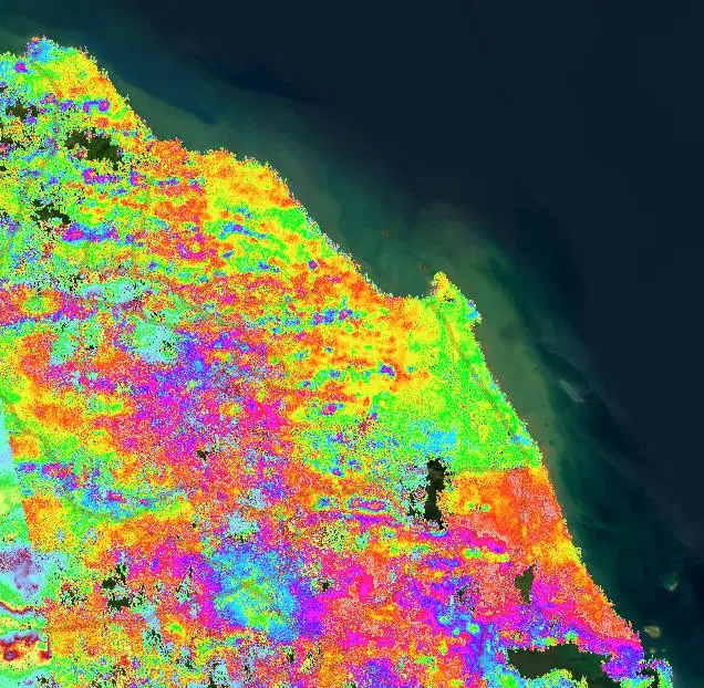 OPERA DISP-S1 wrapped interferometric phase imagery