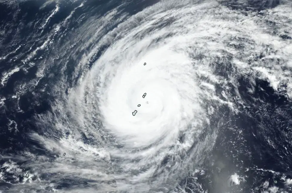 Banner Image: Suomi-NPP VIIRS Image of Typhoon Sinlaku with boundary overlay of the Mariana Islands, collected on April 13, 2026. Credit: NASA