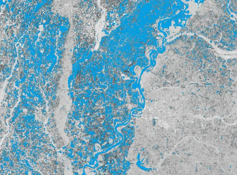 HydroSAR flood mapping over Memphis, Tennessee