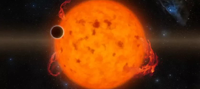 K2-33b, shown in this illustration, is one of the youngest exoplanets detected to date using NASA's Kepler Space Telescope.