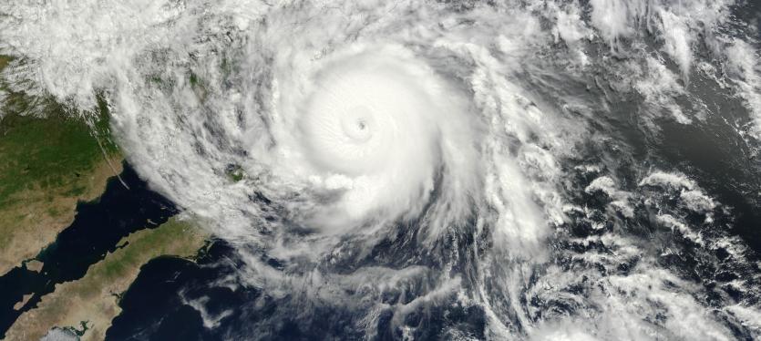 Hurricane Odile southeast of the Baja California peninsula on September 14, 2014, as imaged by the MODIS instrument on NASA’s Terra satellite.
