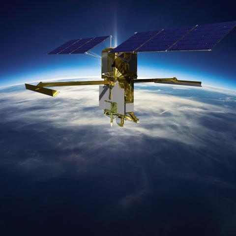 Artist's impression of NASA's SWOT mission.