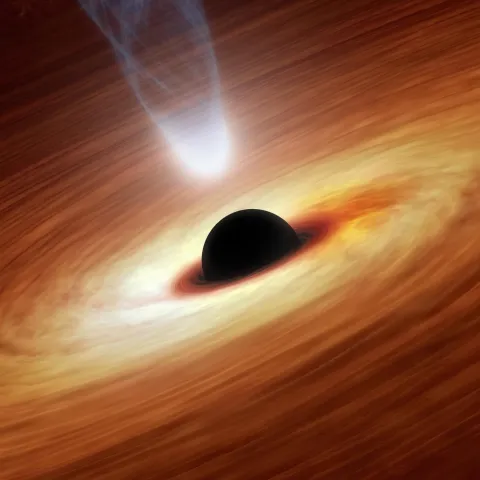 Artist's impression of a supermassive black hole.