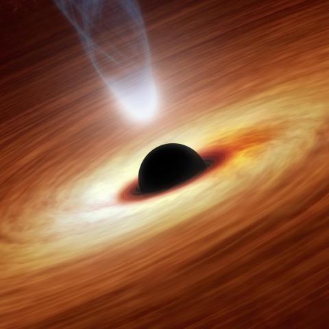 Artist's impression of a supermassive black hole.
