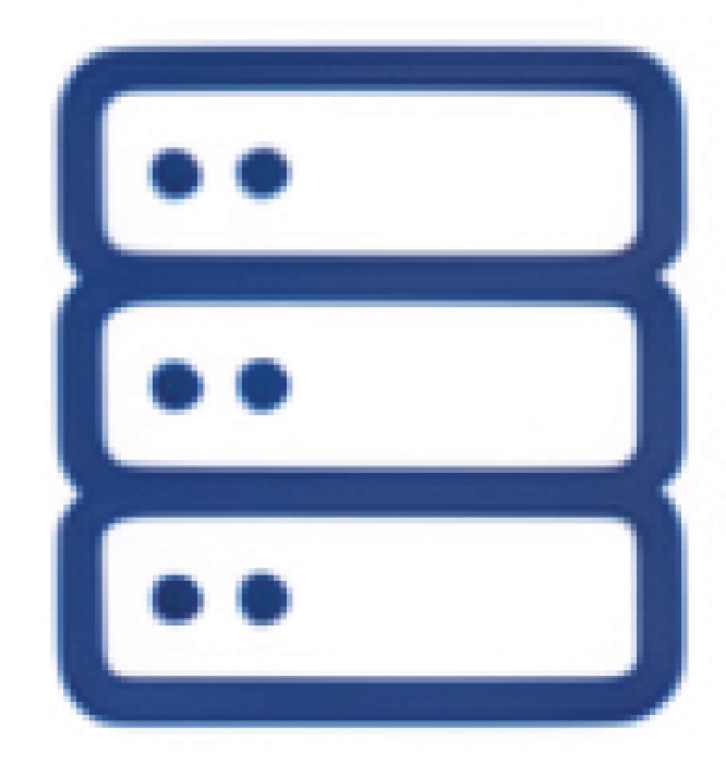 An icon of a computer stack representing high performance computing