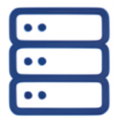 An icon of a computer stack representing high performance computing