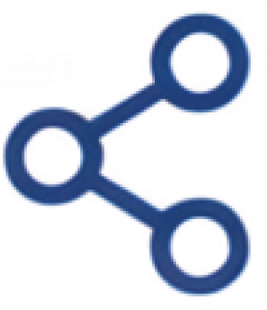 An icon of three circles connected by lines representing shared services.